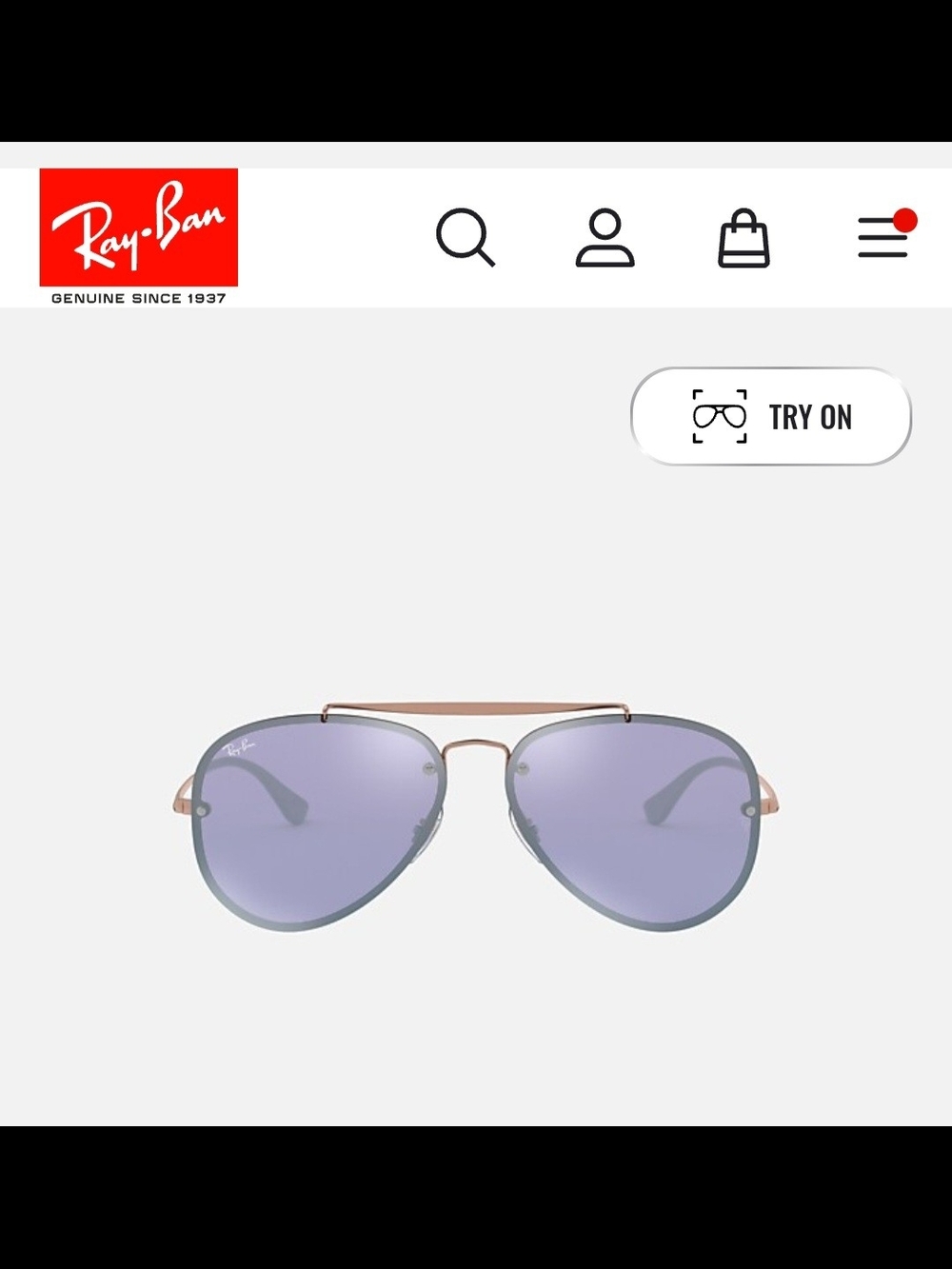 Rayban Frameless Blaze Aviator Mirrrored Lens Sunglasses - Picture 8 of 8